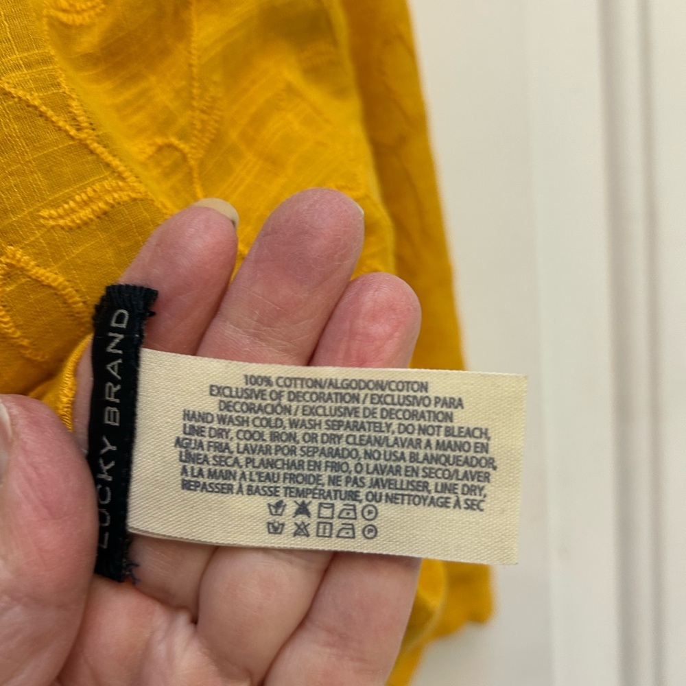 Lucky Brand Golden Yellow BoHo Embroidered Open Jacket O/S - Picture 5 of 5